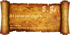 Blikhardt Zsolt névjegykártya